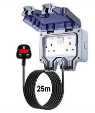 Outdoor Double Plug Socket 1m