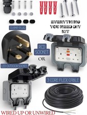 Outdoor plug socket with cable