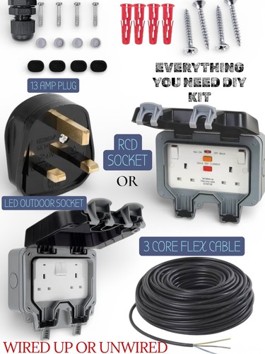 Outdoor plug socket - , cable