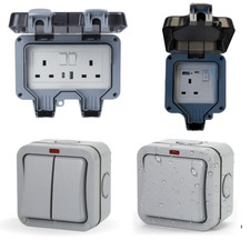 Outdoor Double Plug Socket 1m