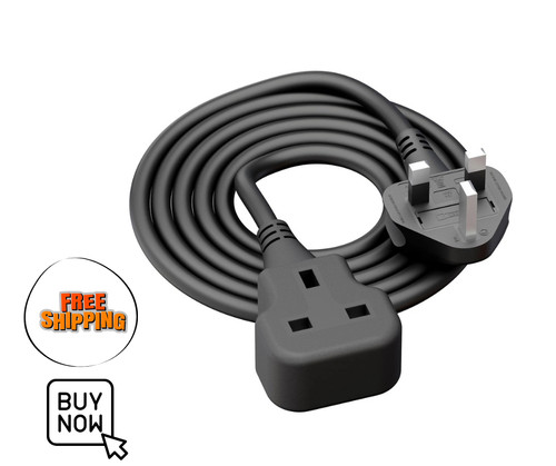Extension lead single - 1m,