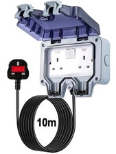 Outdoor Double Plug Socket 1m